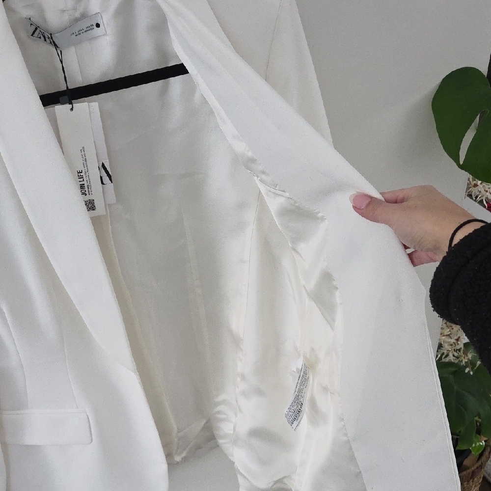 Zara Classic Cream Blazer NWT - Picture 3 of 8